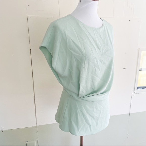 MM Lafleur Antonia blouse size Medium mint green wrap top - Picture 2 of 9
